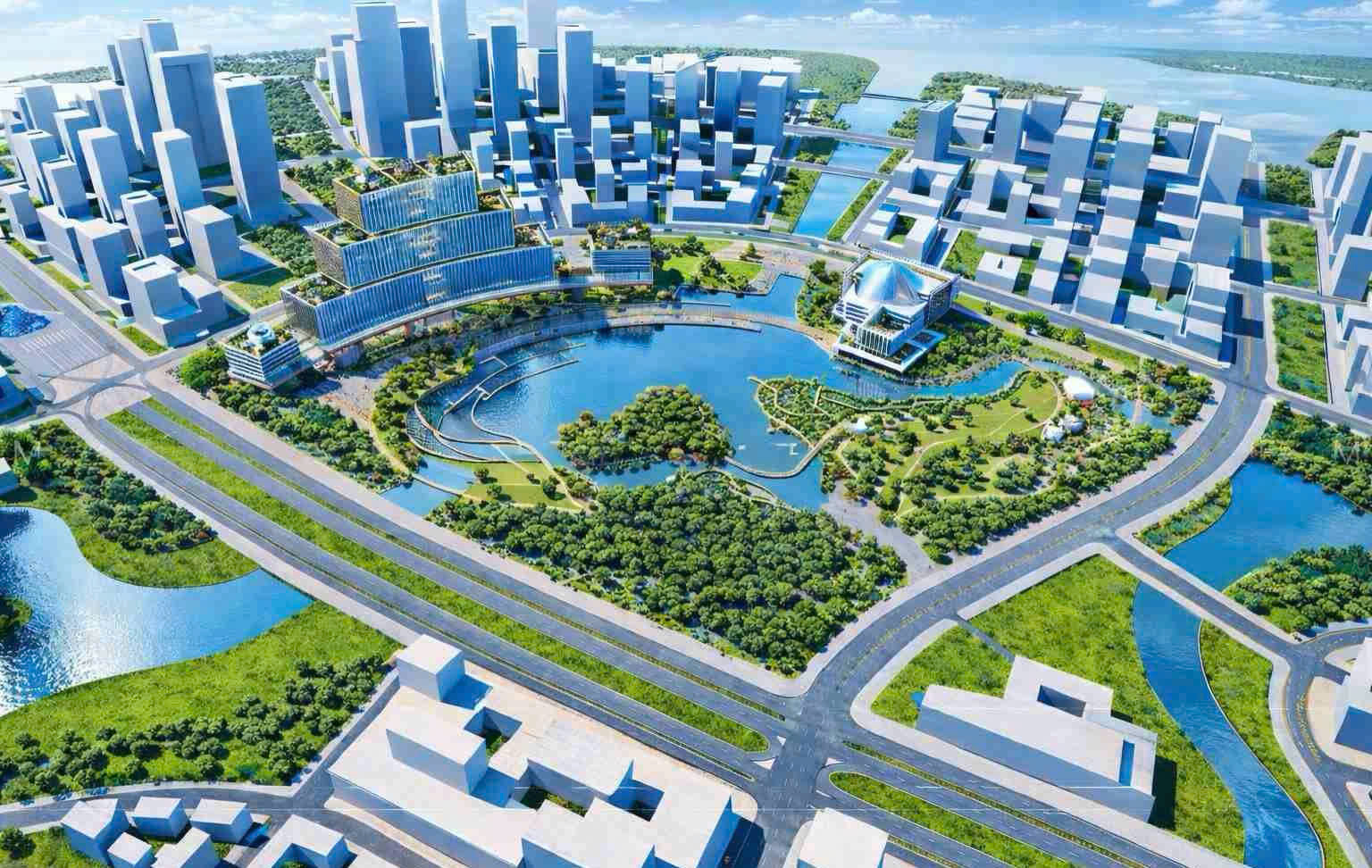 Phối cảnh hồ trung tâm Thủ Thiêm 14 ha gần dự án Thủ Thiêm Zeit River của GS E&C
