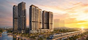 Phối cảnh cụm căn hộ cao tầng Imperia Sensa Park bên sông Rạch Chiếc