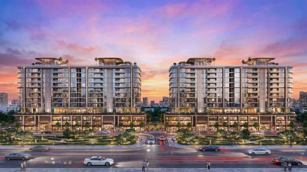 Phối cảnh dự án Savila Sky Villa Collection tại Nam Sala, Thủ Thiêm lúc hoàng hôn
