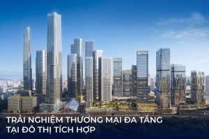 Phối cảnh tổ hợp tòa tháp và khối đế thương mại tại The Metronas Thủ Thiêm